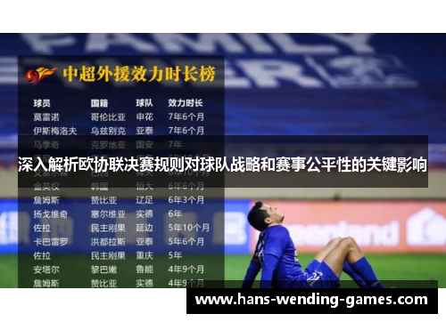 深入解析欧协联决赛规则对球队战略和赛事公平性的关键影响